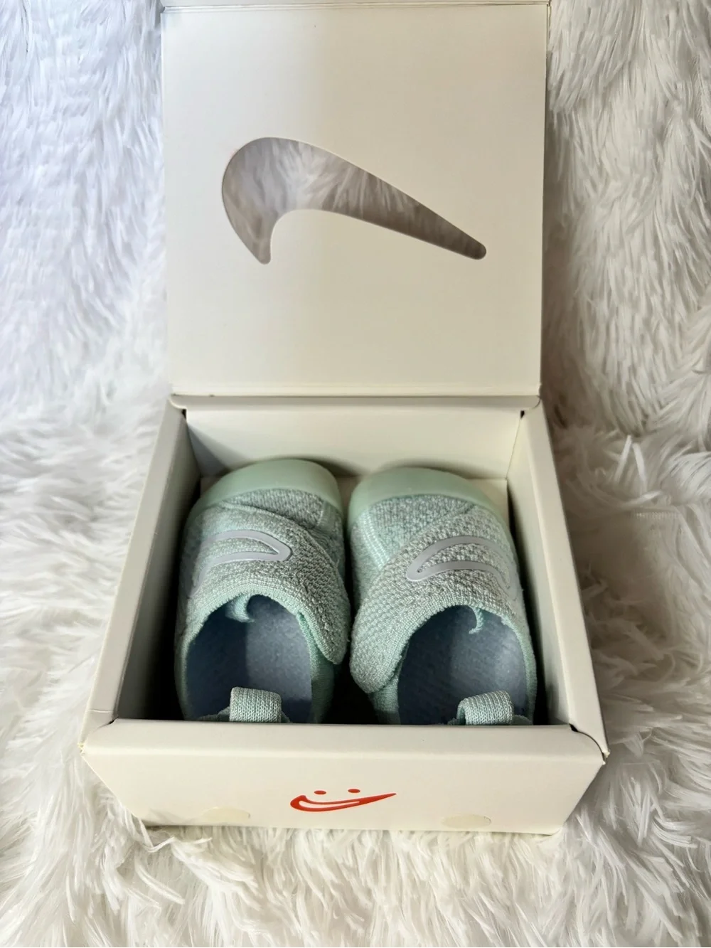 Nike Swoosh 1 Flyknit Glacier Blue Baby Shoes Size 3C